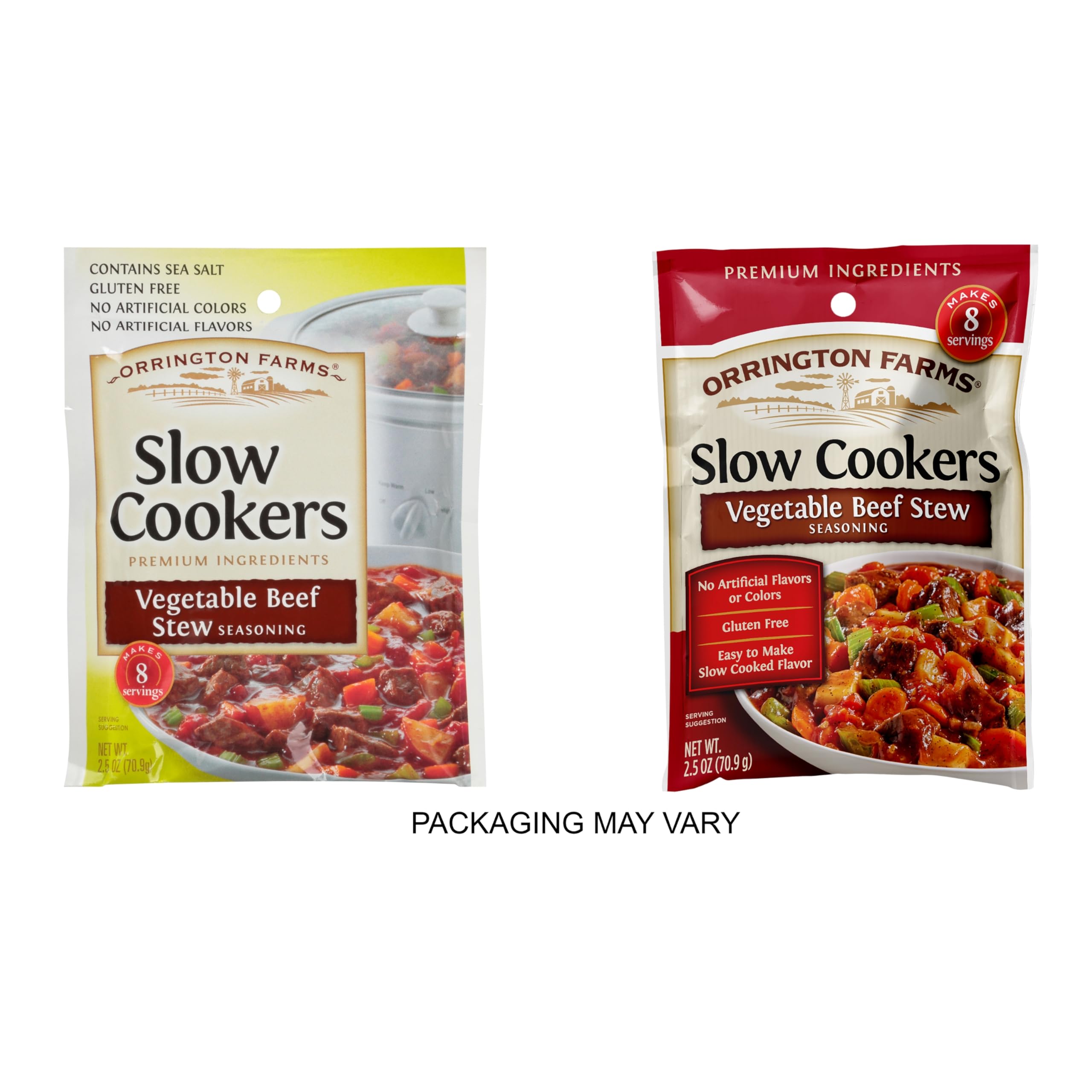 Orrington Farms Slow Cooker Seasoning Mix - Vegetable Beef Stew Flavor, 2.5 oz Packets (12 Count) | Perfect for Crockpot Meals, Homemade Soups & Easy Dinner Recipes