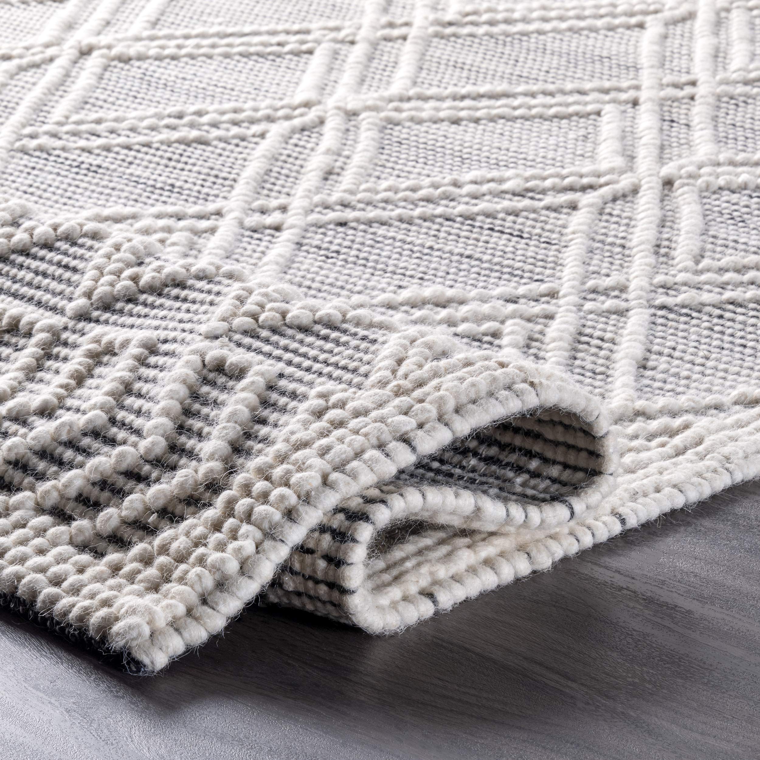 nuLOOM Natti Contemporary Trellis Accent Rug 3x5 Feet - Modern Geometric Gray Area Rug for Living Room, Bedroom, or Office Decor