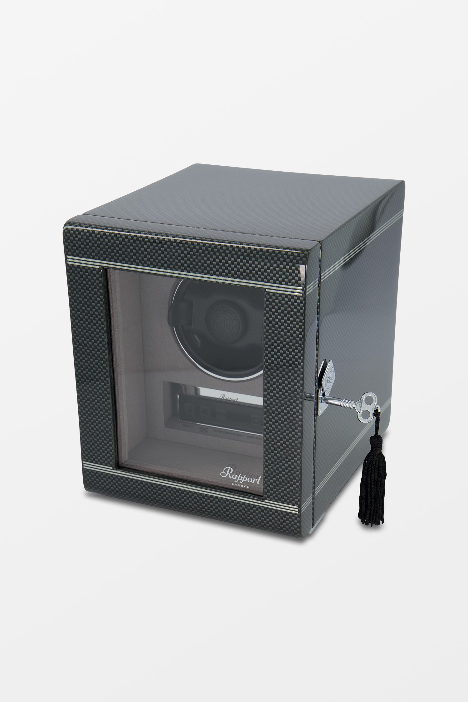 Premium Carbon Fiber Automatic Single Watch Winder for Men - Luxury Watch Storage & Display Case - Perfect for Rolex, Omega & Collectible Watches - Home Office & Travel Use
