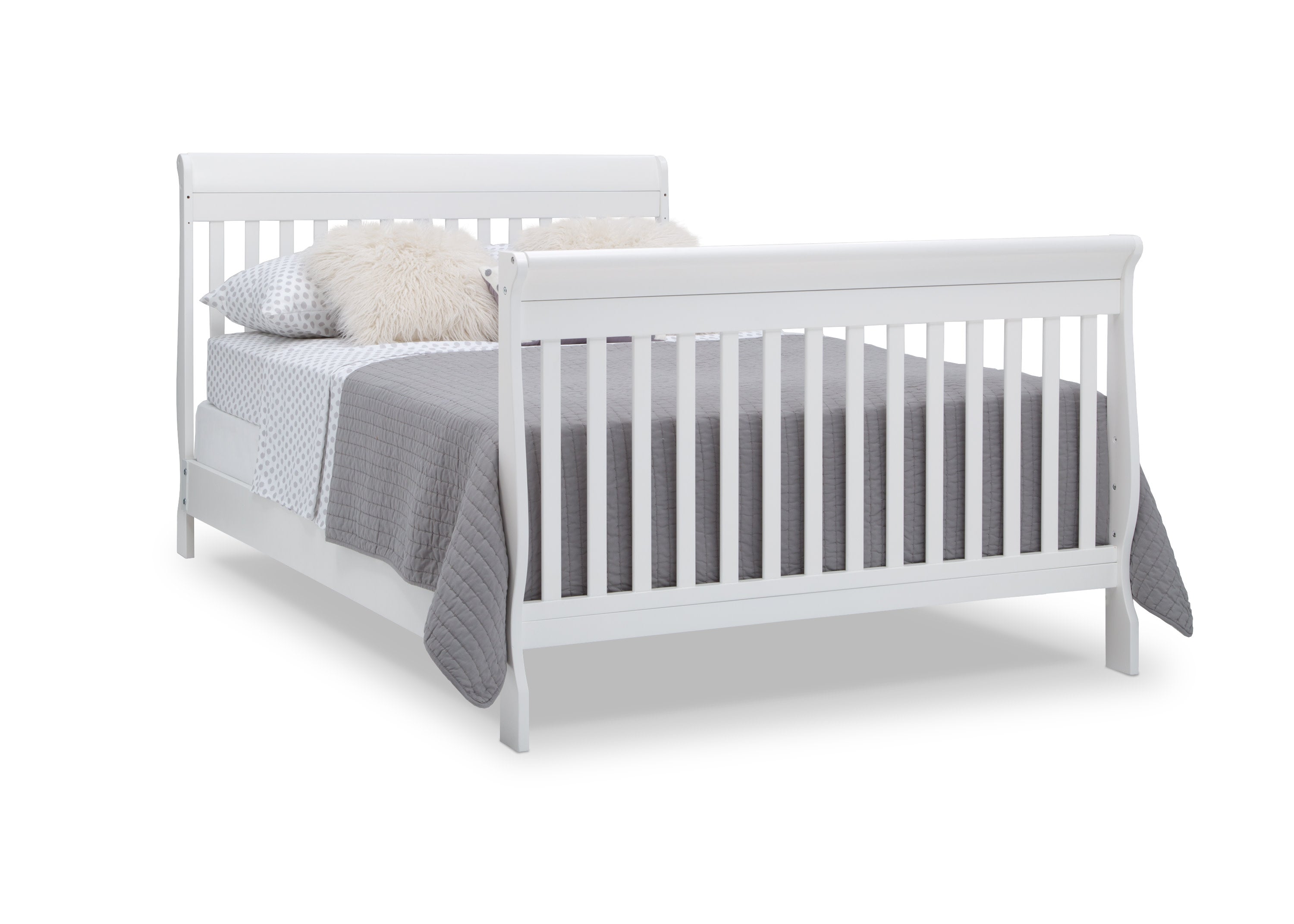 6-in-1 Convertible Baby Crib with Toddler Bed Conversion - Canton White Nursery Furniture for Newborn to Teen - Perfect for Small Spaces & Modern Nurseries