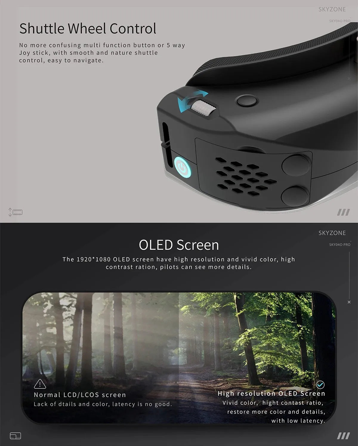 Upgraded SKYZONE SKY04O PRO FPV Goggles with Dual Receiver Fusion Analog Video Transmission - Best for Drone Racing, Aerial Photography & FPV Flying Enthusiasts