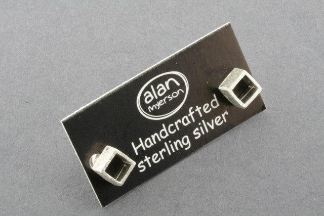 Open Cube Stud Earrings - Sterling Silver 925 Hypoallergenic Jewelry for Women - Perfect for Everyday Wear & Gift Giving