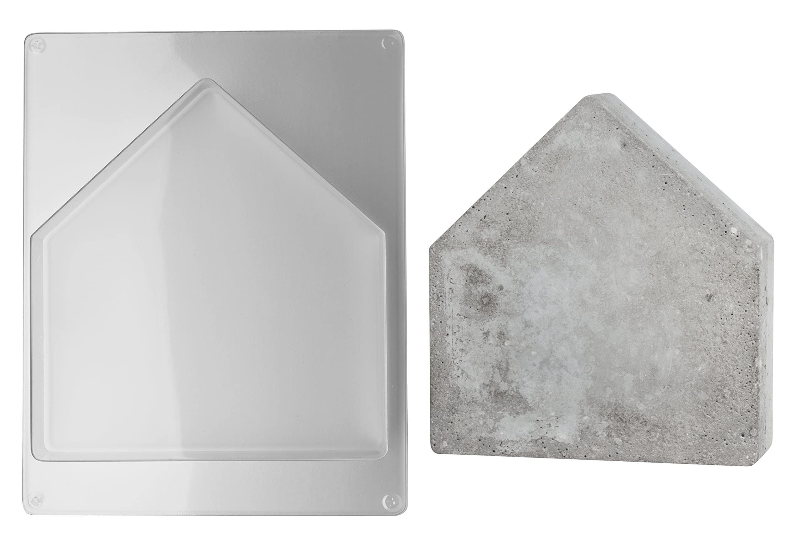 Rayher Concrete House Casting Mould 16.5 x 17.5 cm - DIY Garden Decoration, Stepping Stone Mold for Outdoor Pathway & Landscape Design
