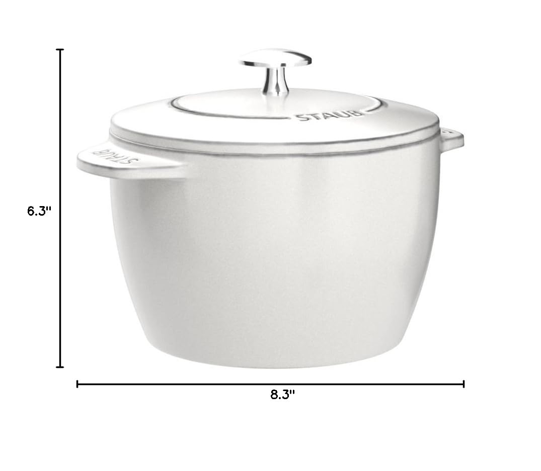 Staub La Cocotte de GOHAN Campagne 4.2 Qt Rice Cooker Pot - 6.3 Inch (16cm) Cast Iron Dutch Oven for Perfect Rice, Stews & Soups - Ideal for Home Cooking & Camping