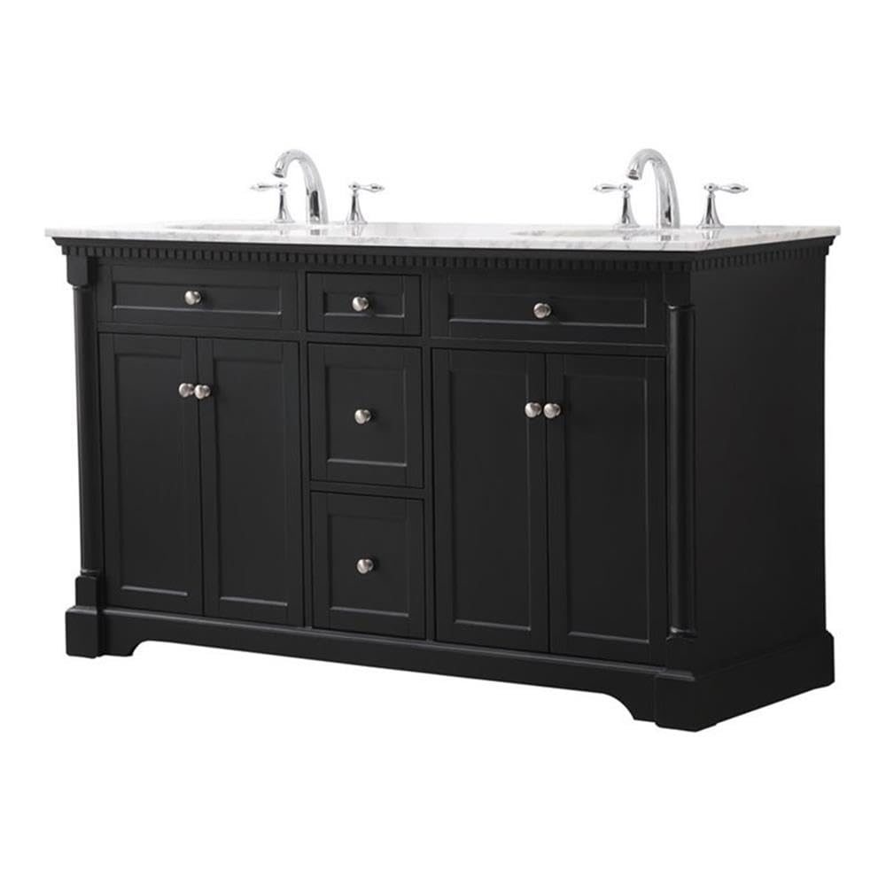 Modern Under Sink Bathroom Storage Organizer Cabinet - 28 Inch Elegant Black LED Double Ring Chandelier for Bathroom & Kitchen Decor - Perfect for Small Space Organization & Stylish Lighting