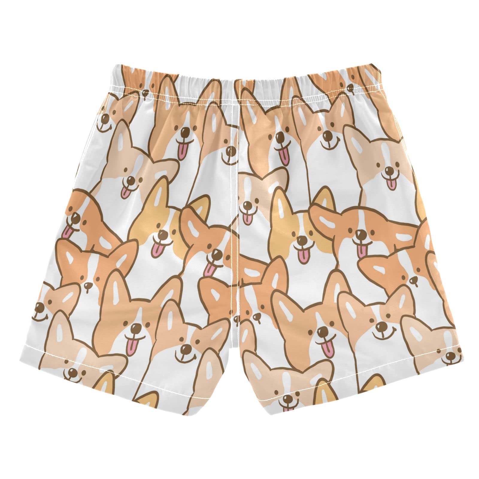 **Orange Corgi Dog Swim Trunks for Boys - Toddler Beach Board Shorts, Kids Swimsuit 3T - Perfect for Pool, Beach & Summer Water Play**