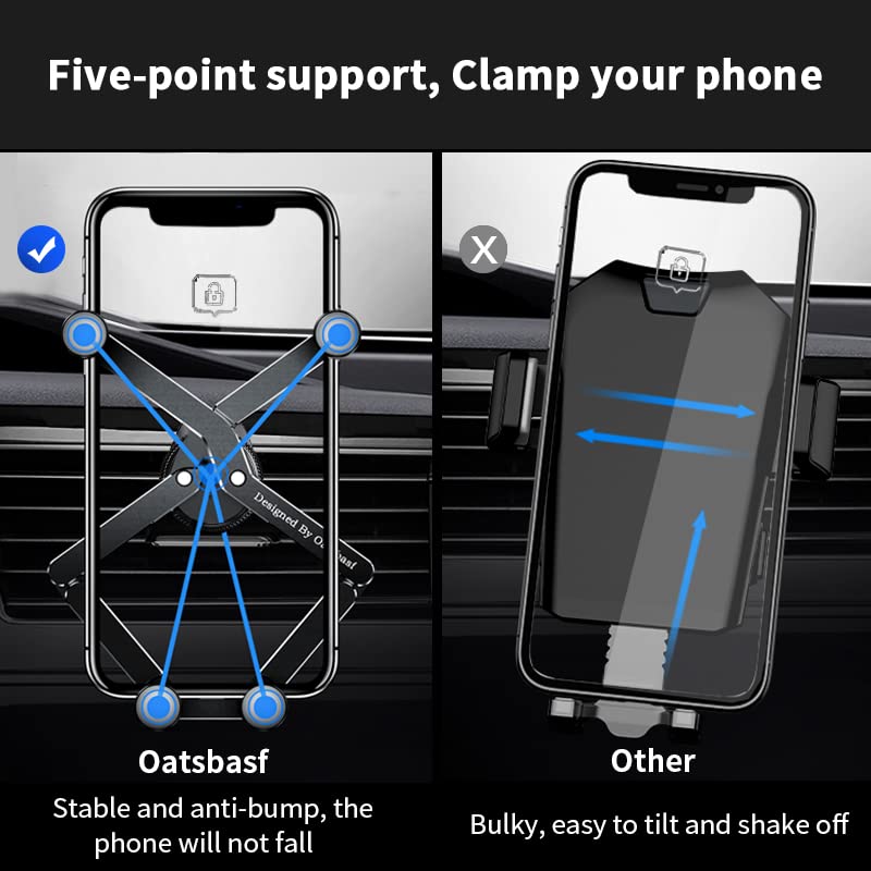 OATSBASF 2023 Upgraded Gravity Car Phone Holder Mount - Hands-Free Air Vent Phone Mount for Mobile Phones Under 7 inches (X01) - Perfect for Safe Driving & GPS Navigation