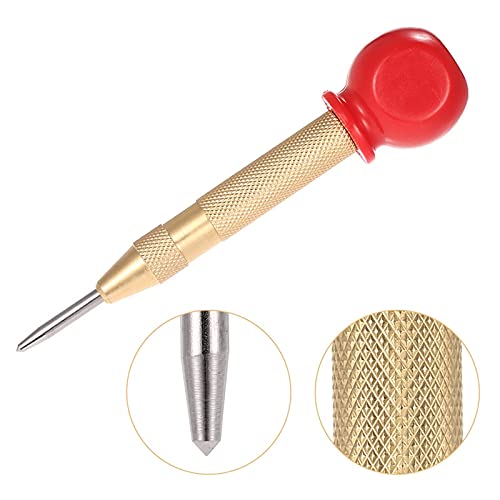 5 Inch Spring Loaded Automatic Center Punch - High Speed Steel Drill Bit for Metal (130mm) - Perfect for Precision Marking & Starting Holes in Metalworking, Woodworking & DIY Projects