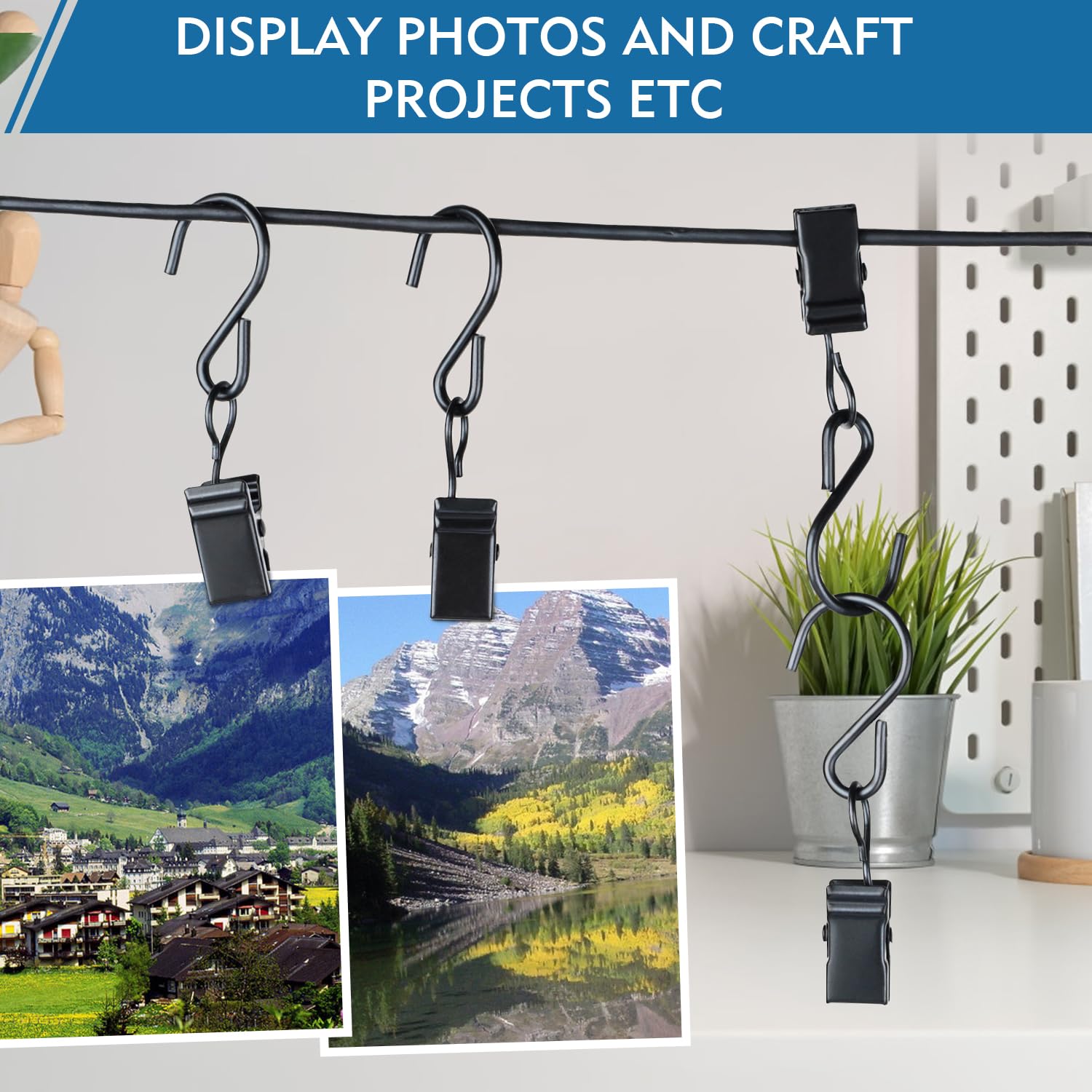 50 Pack Heavy Duty Metal Christmas Light Clips - Outdoor String Light Hooks for RV Awning, Canopy Tent & Holiday Decorations - Perfect for Xmas Party, Camping & Home Decoration