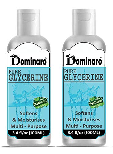 Dominaro Premium Glycerin for Skin Softening & Moisturizing - 2 Bottles (200ml Each) with Rose Water Combo - Perfect for Dry Skin Care, DIY Beauty Recipes & Aromatherapy
