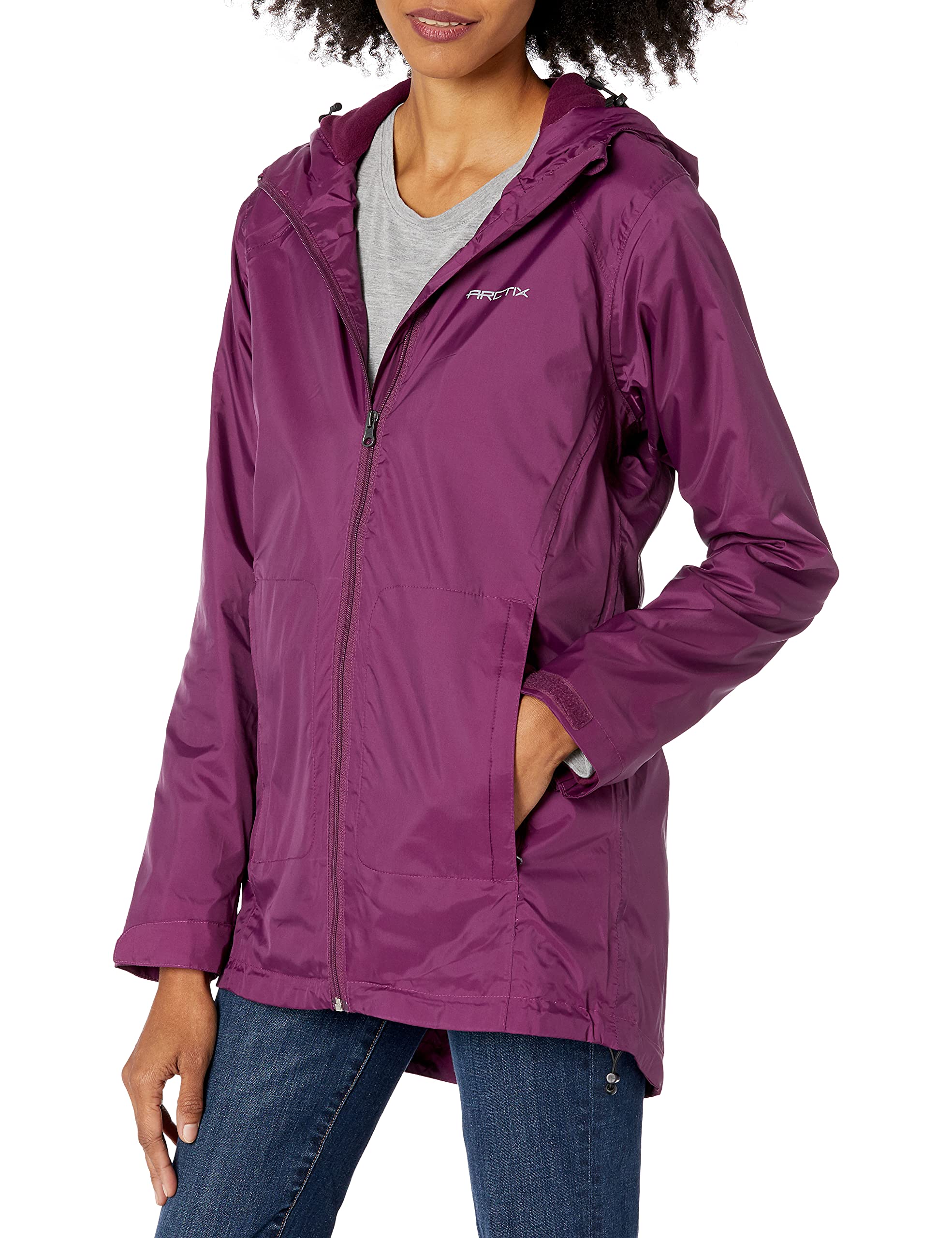 Arctix Women's Waterproof Fleece Lined Rain Jacket - Windproof Winter Coat for Hiking, Camping & Outdoor Activities