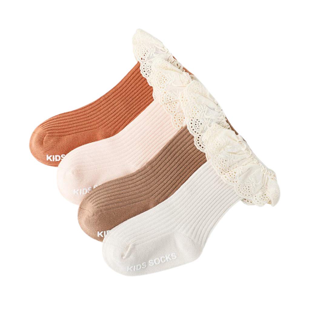 Adorable Newborn Baby Girls' High Knee Knitted Socks - Cute Ruffle Lace Long Stockings for Toddlers & Infants - Warm Winter Fall Fashion - Perfect for Photoshoots, Holidays & Daily Wear