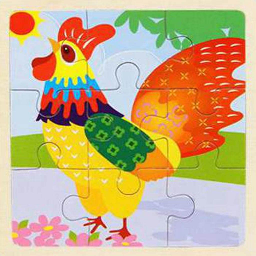 Enakshi Wooden Animal Peg Puzzle - Montessori Learning Toy for Toddlers & Preschool Kids - Early Education Wooden Puzzle for Fine Motor Skills - Perfect for Home, Classroom & Daycare Playtime
