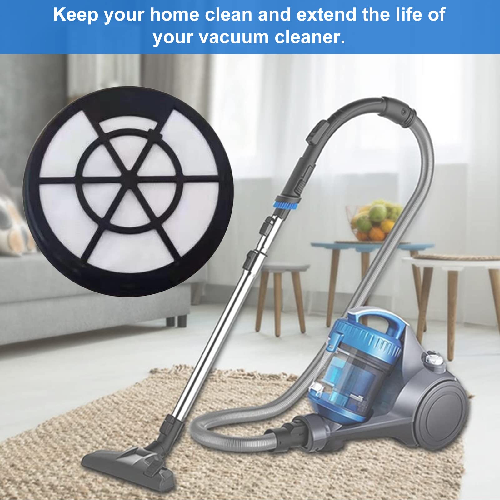 SaferCCTV Vacuum Filters Replacement - Compatible with Eureka NEN110A Whirlwind Bagless Canister Vacuum Cleaner - HEPA Filter for Dust, Pet Hair & Allergens - Perfect for Home Cleaning & Allergy Relief