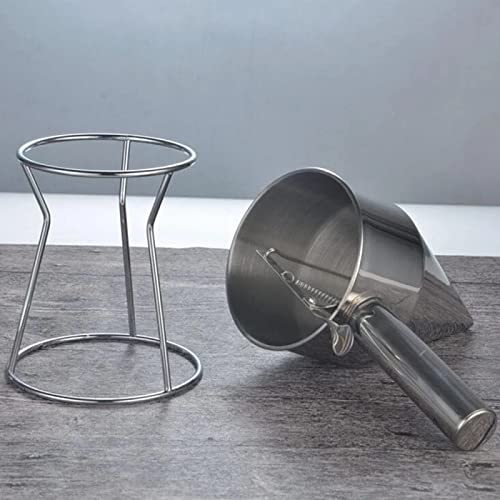 Premium Stainless Steel Piston Funnel with Stand - Multi-Purpose Sauce Cream Dispenser for Octopus Balls, Chocolate, Pastry & Dough | Perfect for Home Baking, Professional Kitchens & DIY Dessert Making