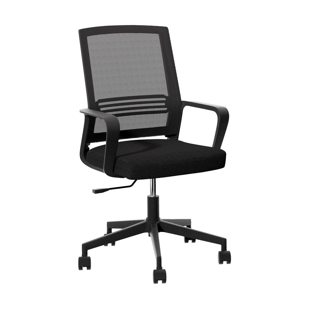 Ergonomic Mesh Office Chair - Adjustable Mid Back Computer Gaming Desk Chair for Work & Study - Breathable Black Mesh Design - Perfect for Home Office, Gaming Setup & Workspace
