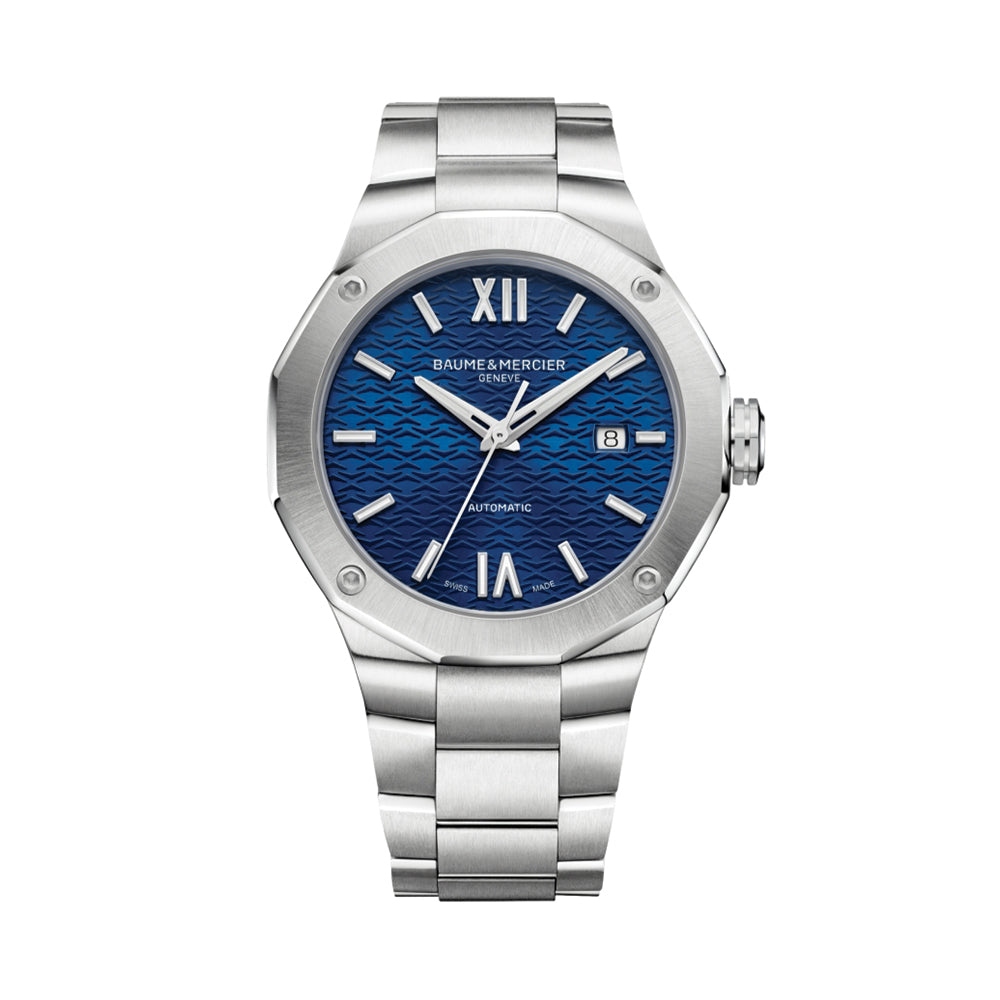 42mm Riviera 10620 Blue Dial Stainless Steel Bracelet Watch - Perfect for Business, Casual Wear & Special Occasions