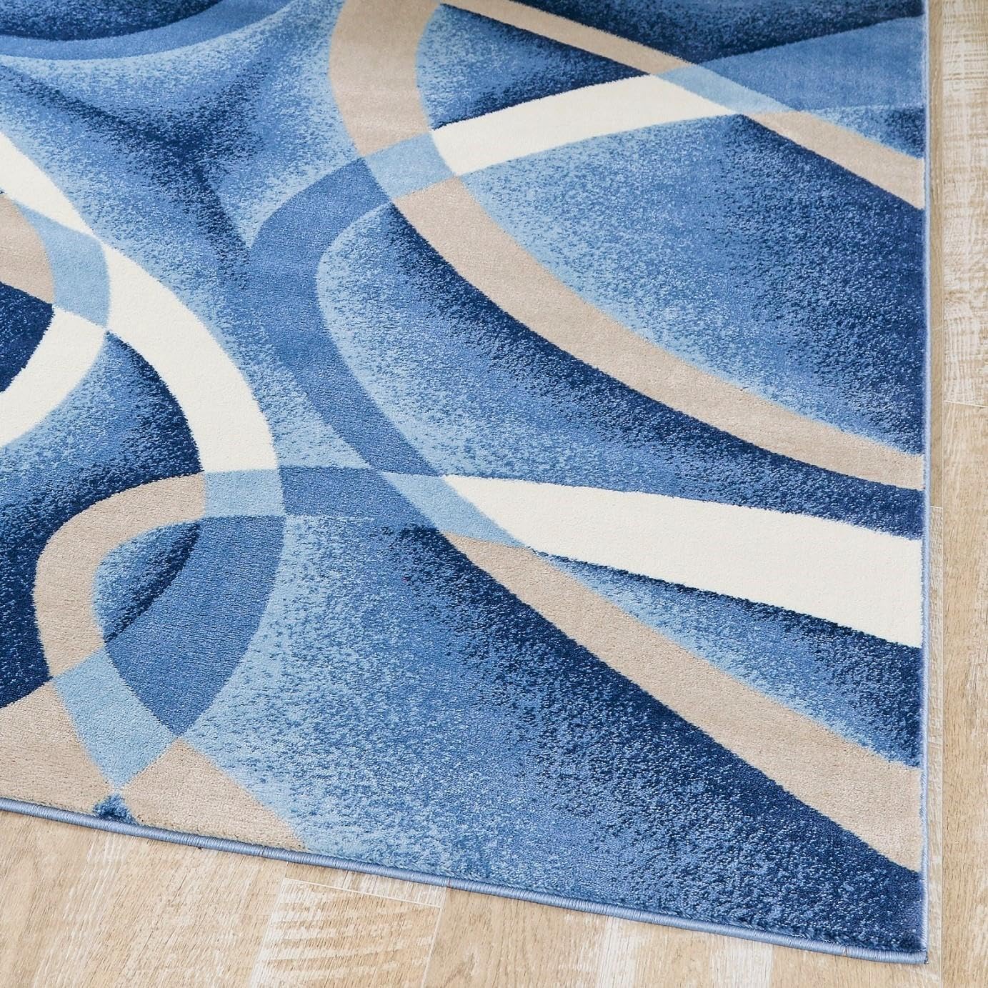 2305 Geometric Abstract Blue 2x3 Area Rugs for Entryway - Non-Slip Modern Floor Mat for Living Room, Bedroom & Hallway Decor