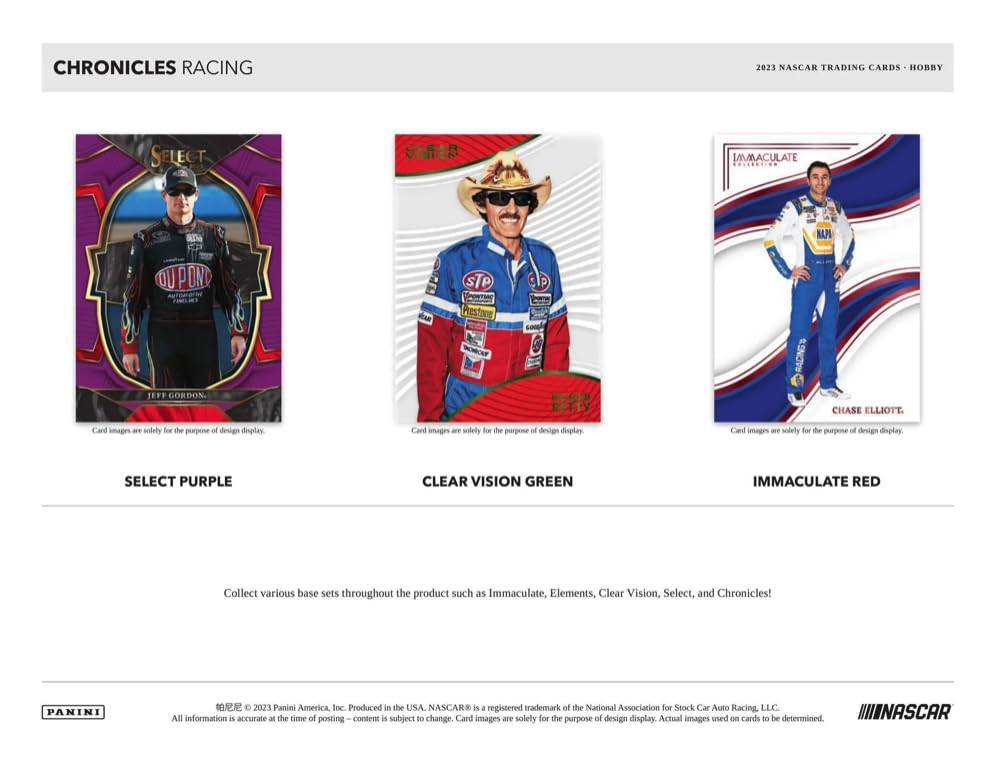 2023 Panini Chronicles Racing Hobby Box - 6 Packs per Box, 8 Trading Cards per Pack - Collectible Sports Cards for Racing Fans & Card Collectors
