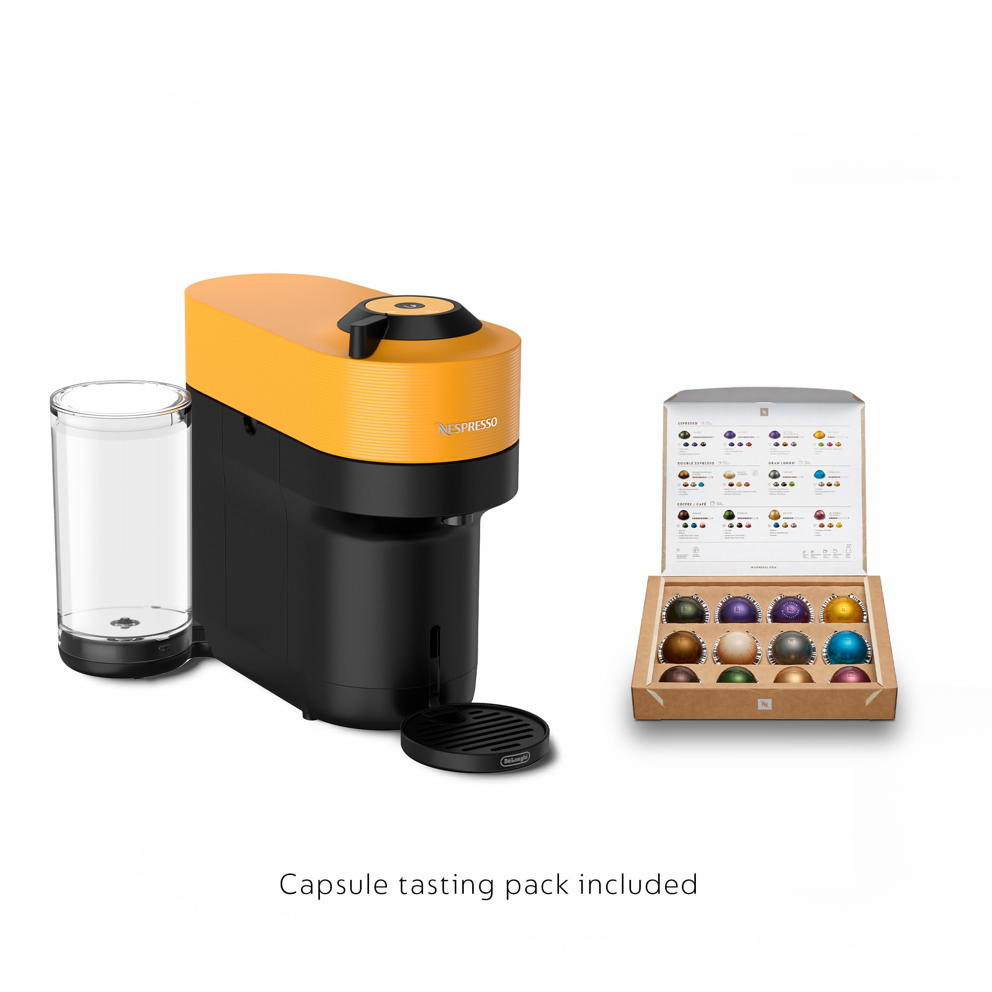 De'Longhi Nespresso Vertuo Pop+ Coffee & Espresso Machine with Mango Yellow Design - Perfect for Home, Office & Small Spaces - Brews Coffee, Espresso & Alto Drinks
