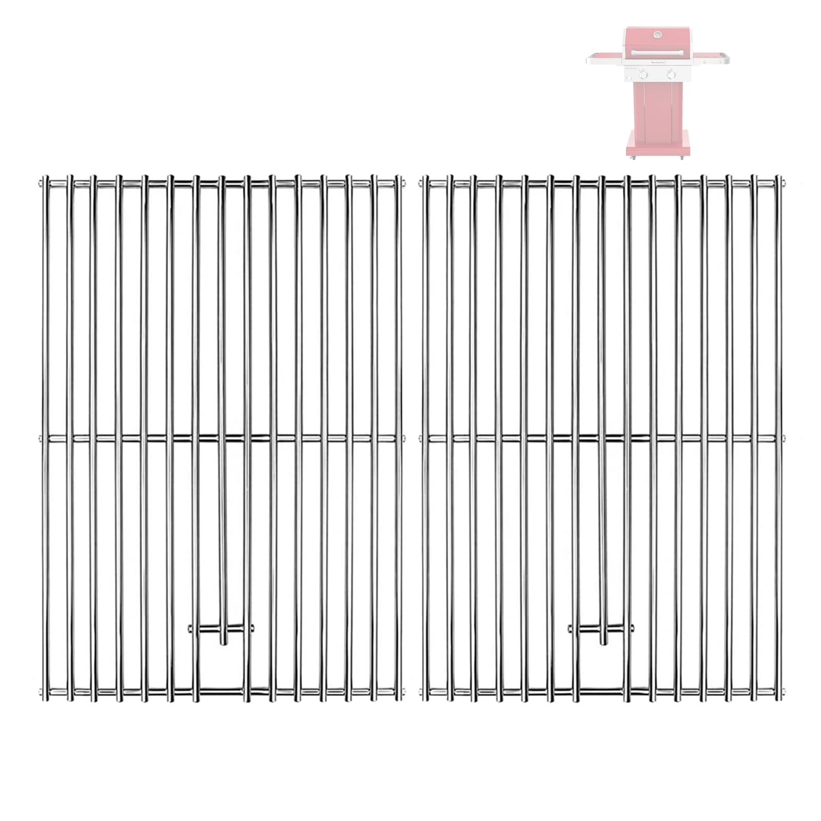 KitchenAid Grill Replacement Parts 720-0891CA 720-0891 720-0891B 720-0891R 730-0891B - Solid Stainless Steel Cooking Grates for KitchenAid Gas Grills - Perfect for Outdoor BBQ, Backyard Grilling & Replacement Parts