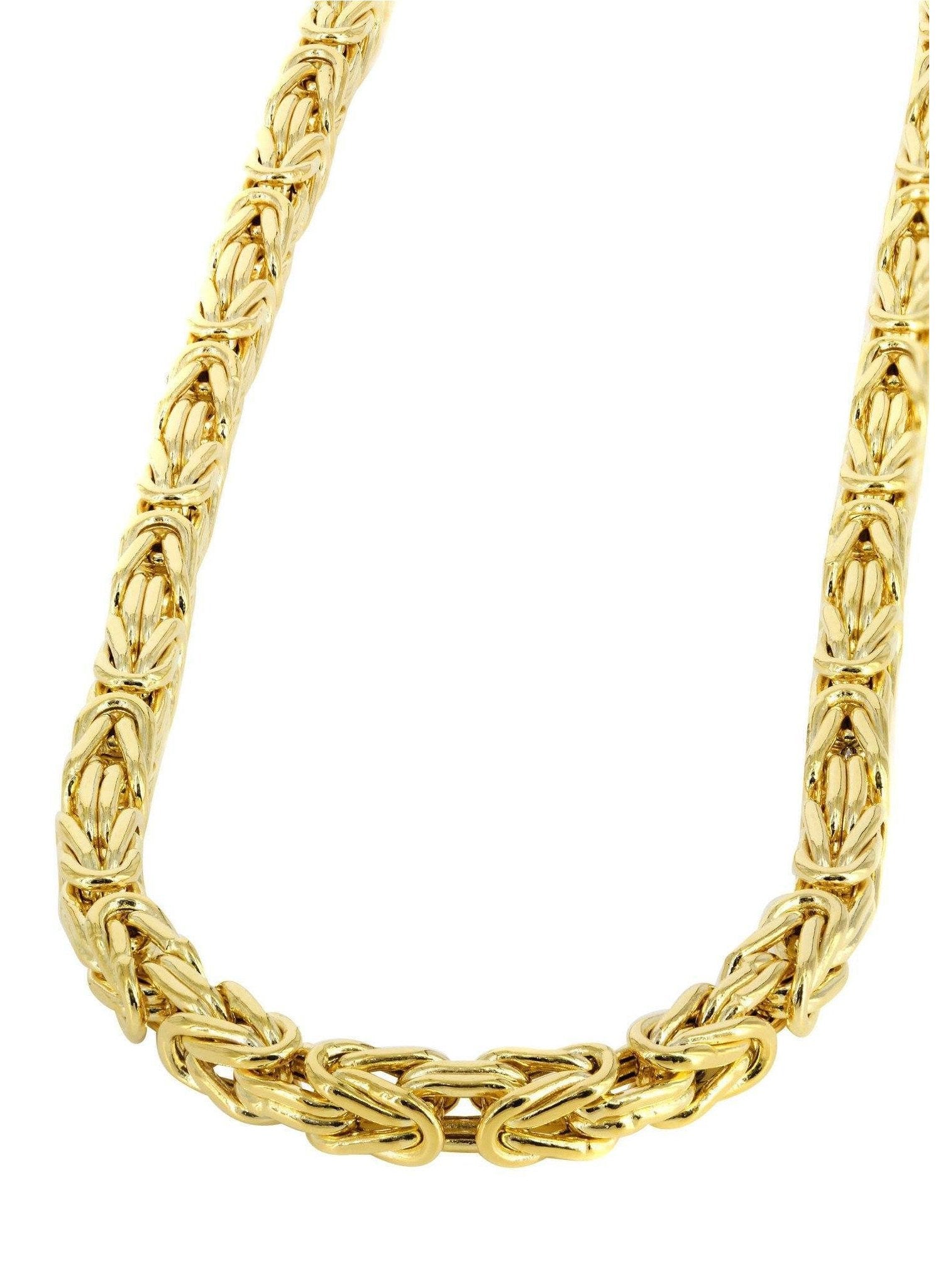 7MM 170 Byzantine Chain Necklace - .925 Sterling Silver Yellow Gold Plated - 8 to 28 Inches Adjustable Length - Perfect for Layering, Gift Giving & Everyday Wear