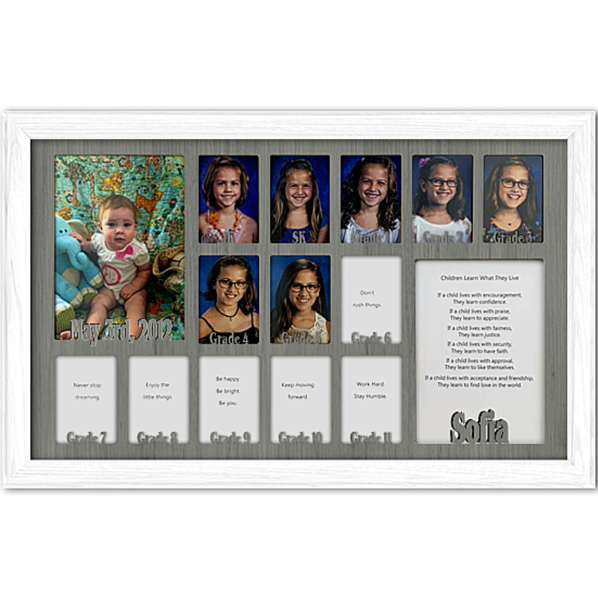 Personalized Northland School Years Picture Frame - Holds Twelve 2.5