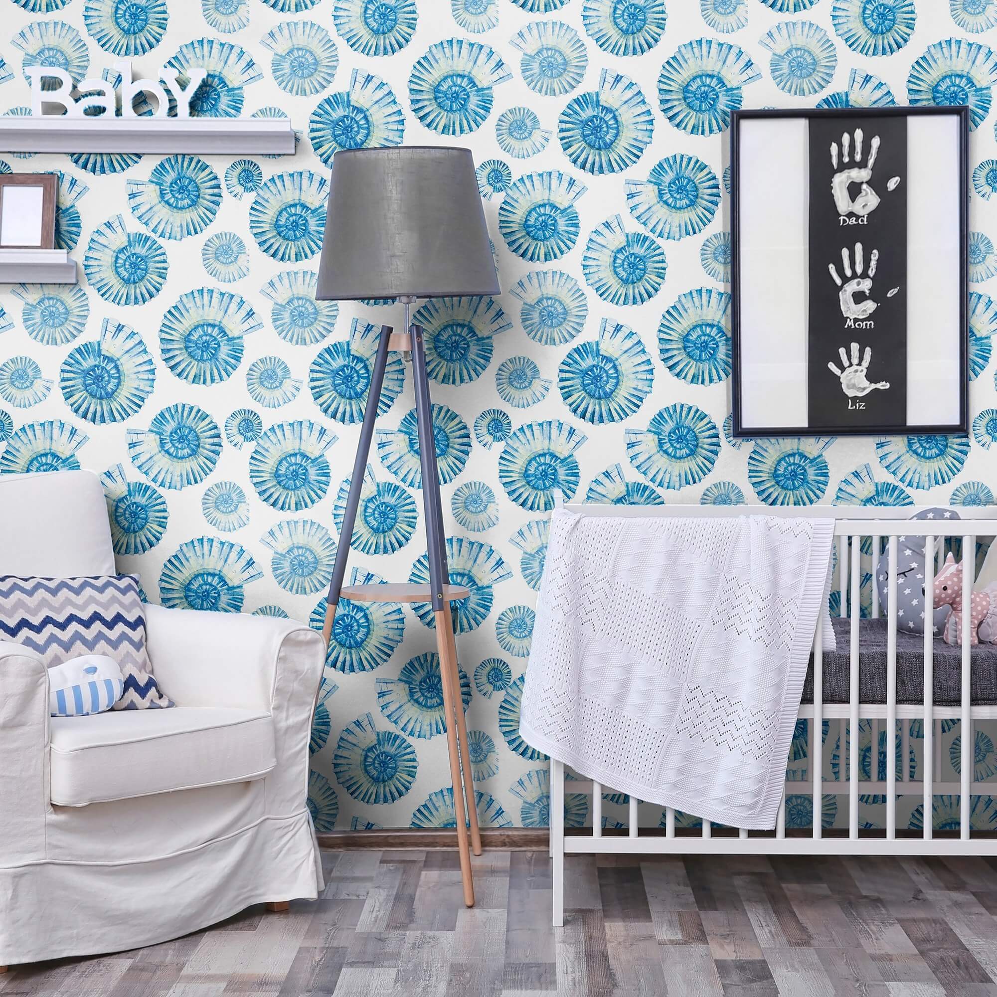 Blue and White Nautical Peel and Stick Removable Wallpaper - Self-Adhesive Decorative Wall Covering for Bedroom, Bathroom, Kitchen & Nursery - Easy to Apply and Remove Without Damage