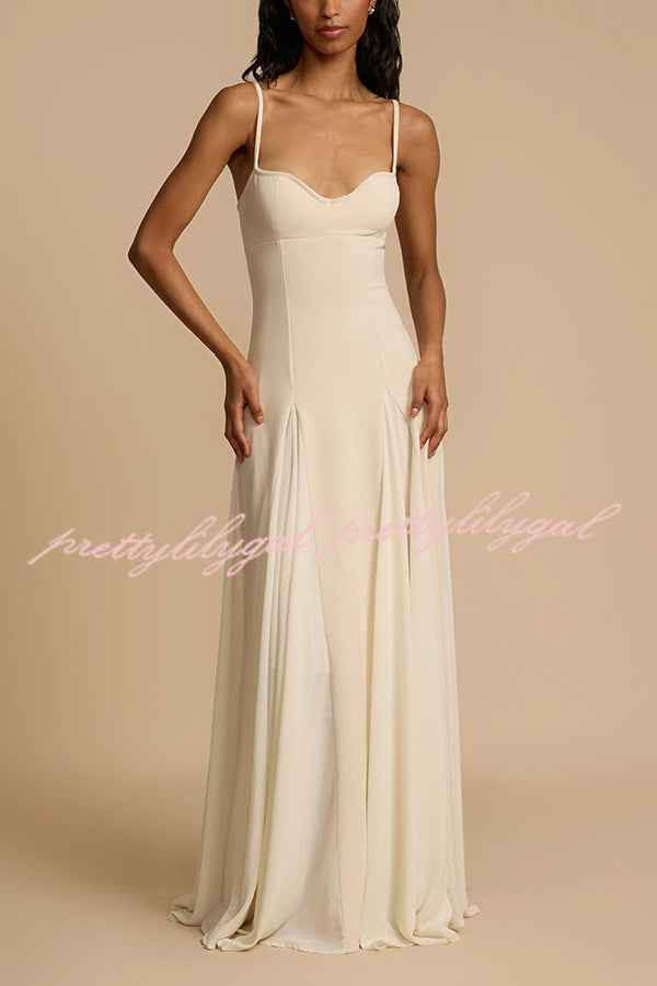 Timeless Elegance Panelled Tulle A-Line Slip Maxi Dress - Perfect for Weddings, Parties & Special Occasions