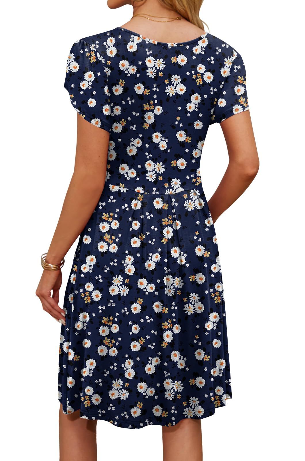 Women's Summer Dresses - Crewneck Short Sleeve Casual Dress with Pockets | Perfect for Beach, Vacation & Everyday Wear