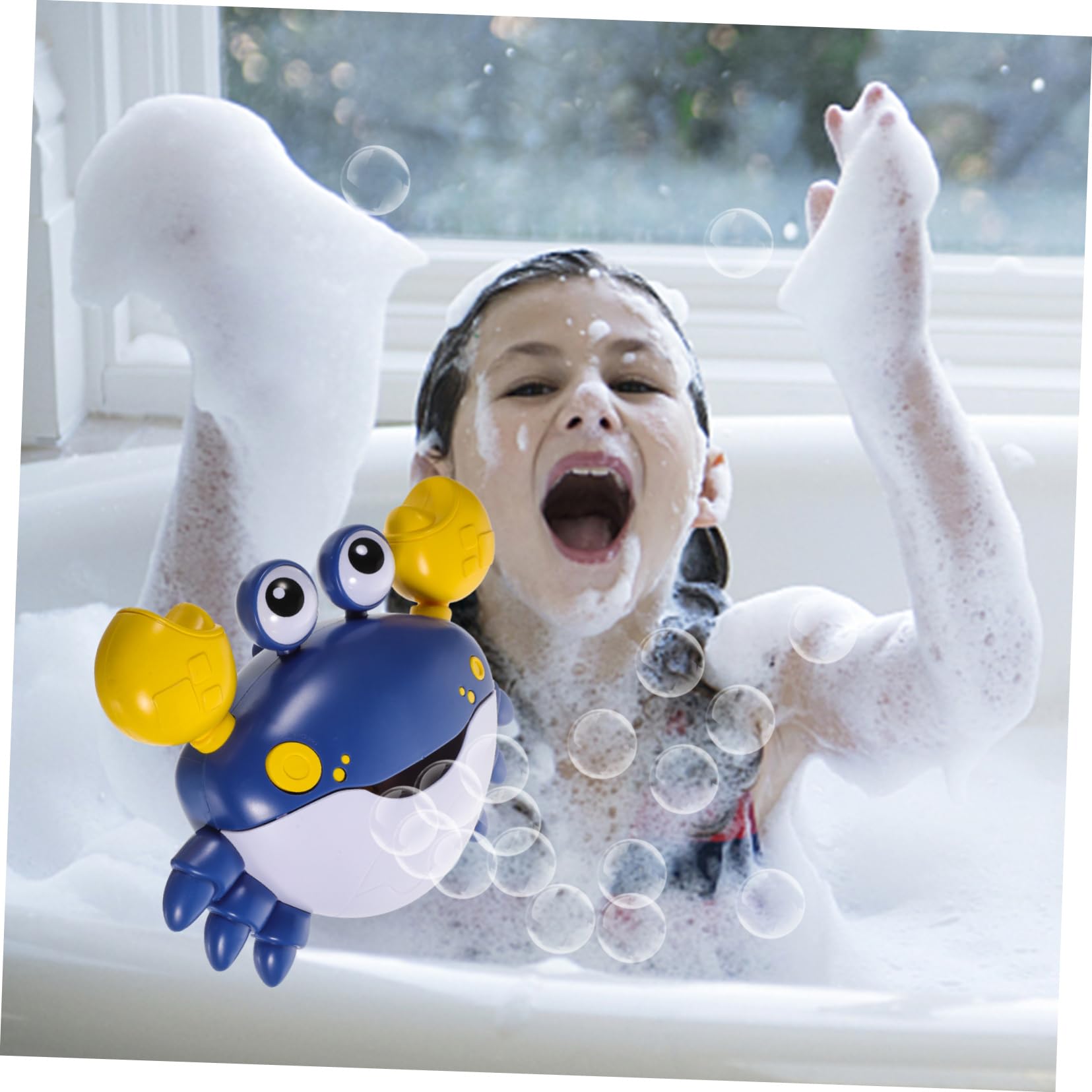 FAVOMOTO 4-Pack Crab Bubble Blower Machine - Fun Bubble Bath Toy for Kids, Crab-Shaped Bubble Maker with Plastic Design - Perfect for Bath Time, Pool Parties & Outdoor Play