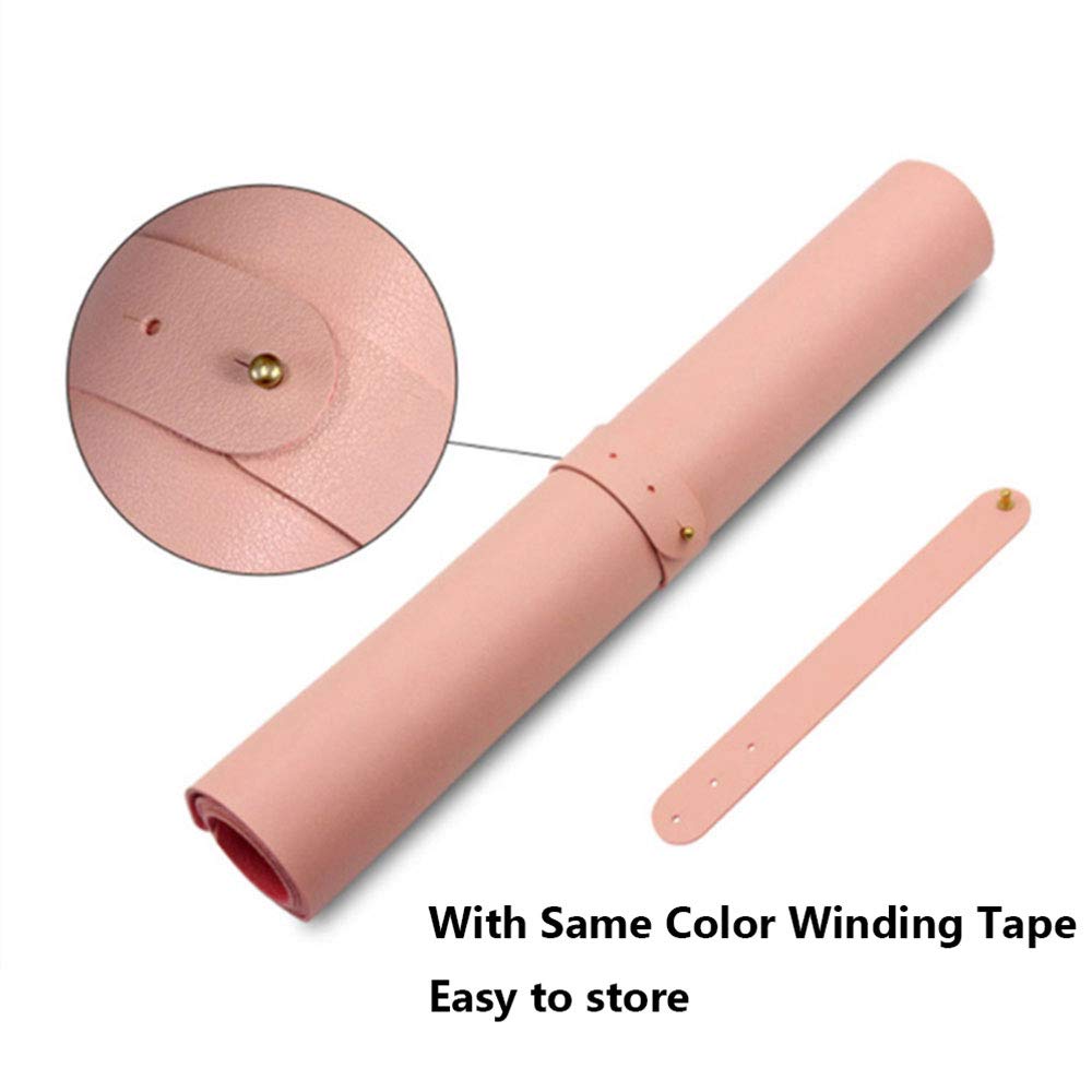 Premium PU Leather & Velvet Fabric Desk Mat - Waterproof, Anti-Slip Office Desk Blotter & Mouse Pad (800x400x2mm, Pink) - Perfect for Home Office, Gaming Setup & Workspace Organization