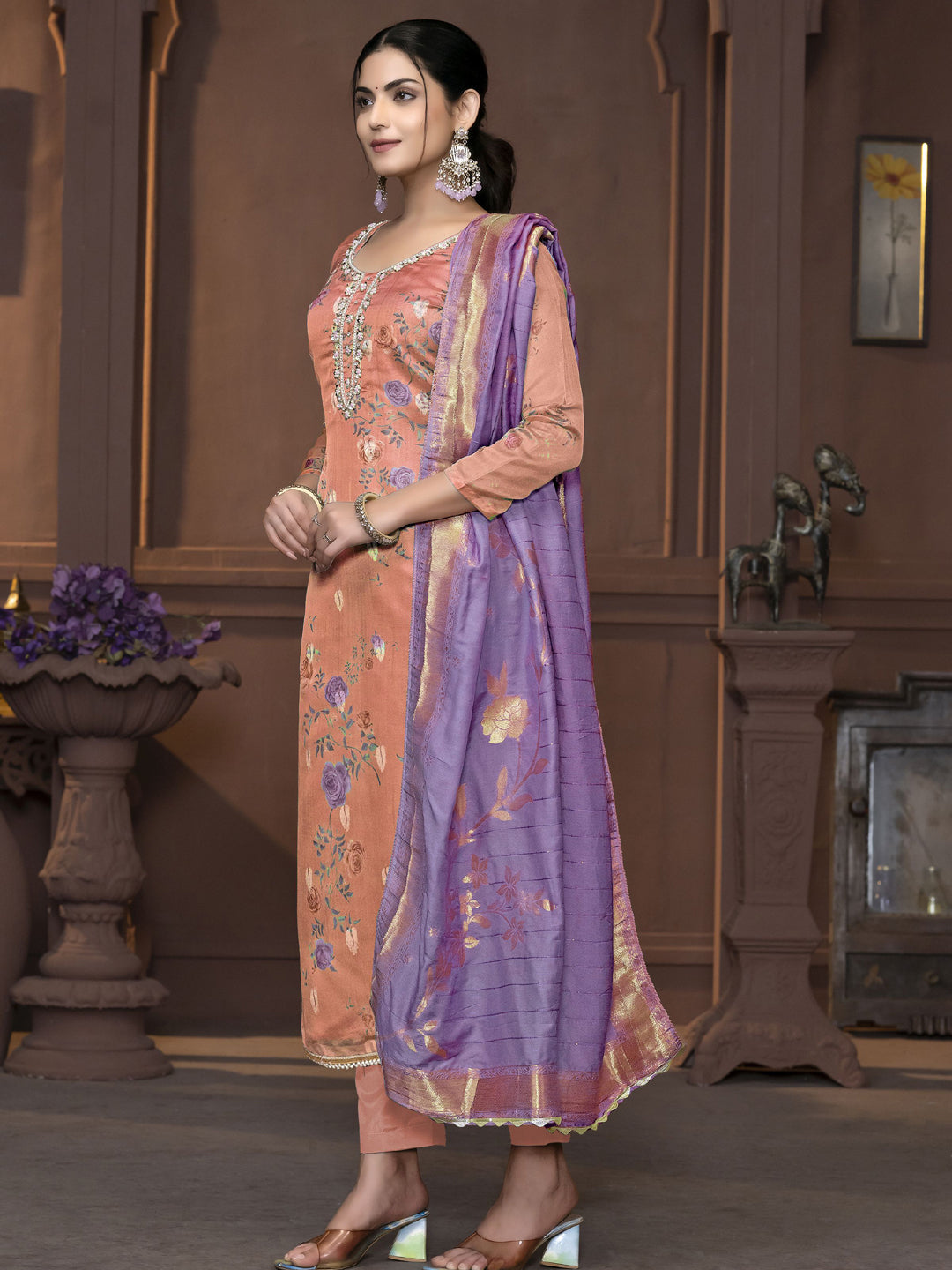 Elegant Blue Designer Ready-to-Wear Pant Suit with Printed Hand Embroidery - Perfect for Office Wear, Business Meetings & Formal Events