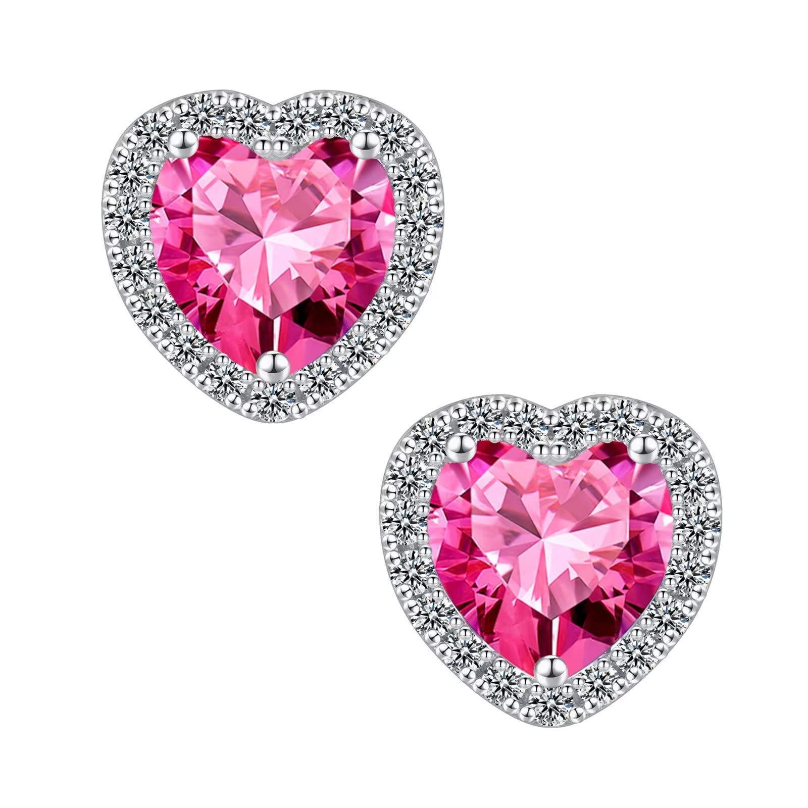 Sterling Silver Birthstone Stud Earrings for Women - Elegant Jewelry Gift for Wife, Mom, Girlfriend | Anniversary, Christmas, Mother's Day & Birthday Present | Perfect for Everyday Wear & Special Occasions