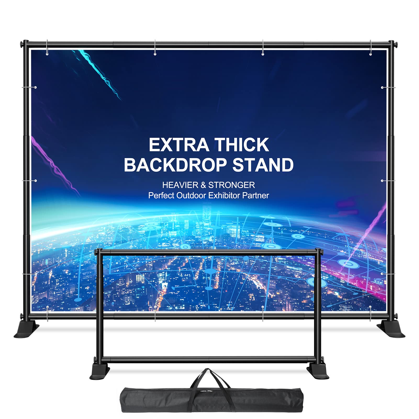 SunyesYo Adjustable Backdrop Banner Stand - Portable Display Stand for Trade Shows, Events & Photo Backdrops | Perfect for Exhibitions, Retail Displays & Professional Photography
