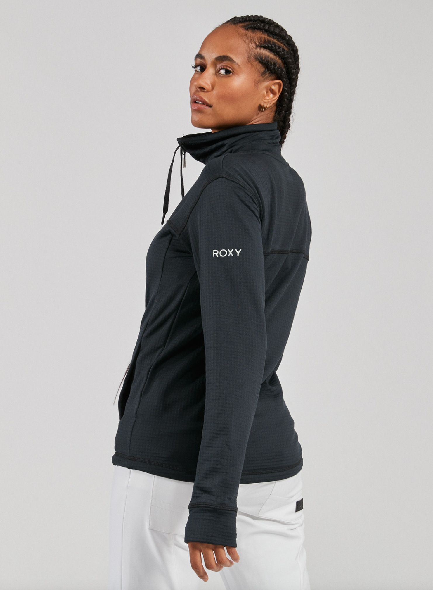 Roxy Women's Vertere Technical Zip-Up Fleece Jacket - Warm & Stylish Winter Outerwear for Hiking, Running & Outdoor Activities
