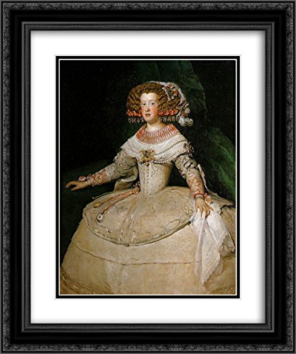 Diego Velazquez 'Maria Teresa of Spain with The Two Watches' 20x24 Inch Black Ornate Framed Museum Art Print - Perfect for Living Room, Bedroom, or Office Wall Decor