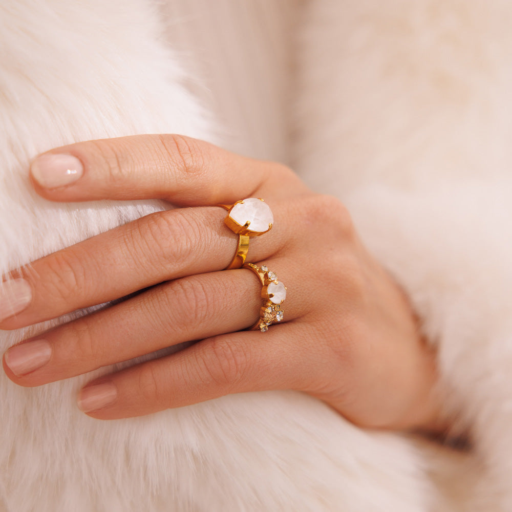 Stardust Ring - Elegant Electric White Silver Jewelry for Women, Perfect for Weddings, Parties & Everyday Wear