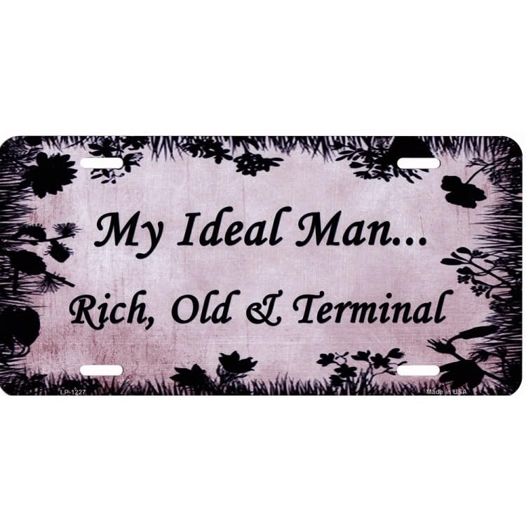 SMART BLONDE Rich Old and Terminal Vintage Metal License Plate - Perfect for Car Enthusiasts, Garage Decor & Unique Gift Ideas