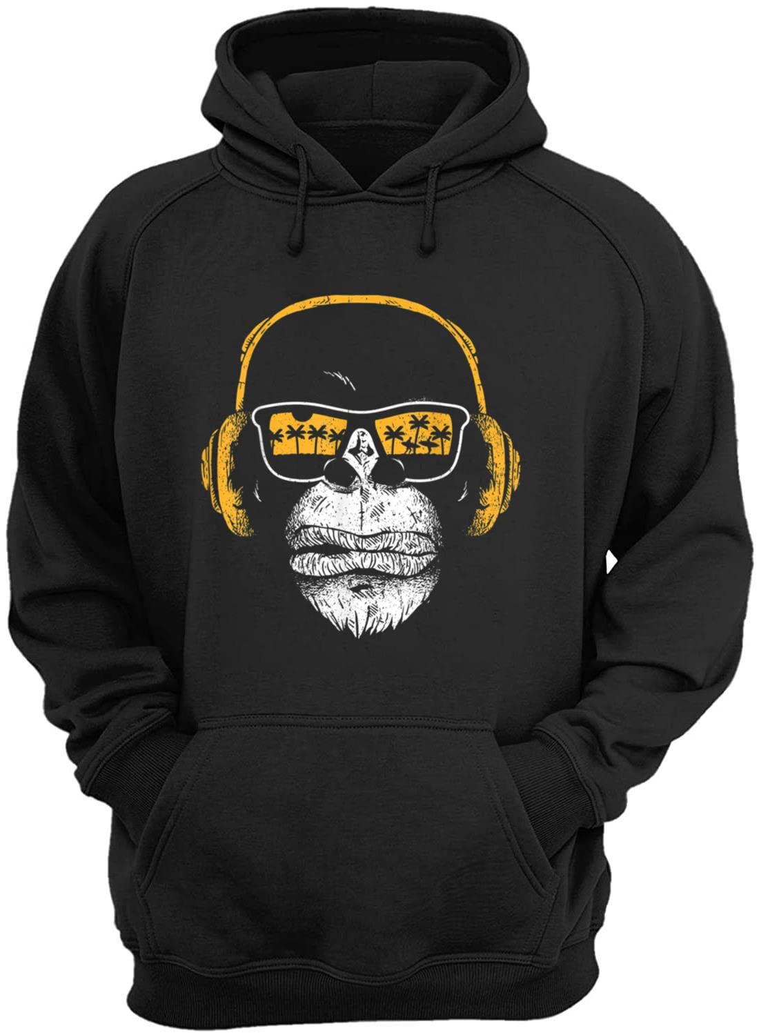 Funny DJ Monkey with Headphones & Sunglasses Graphic T-Shirt - Cool Music Lover Gift for Men & Women - Perfect for Concerts, Parties & Casual Wear