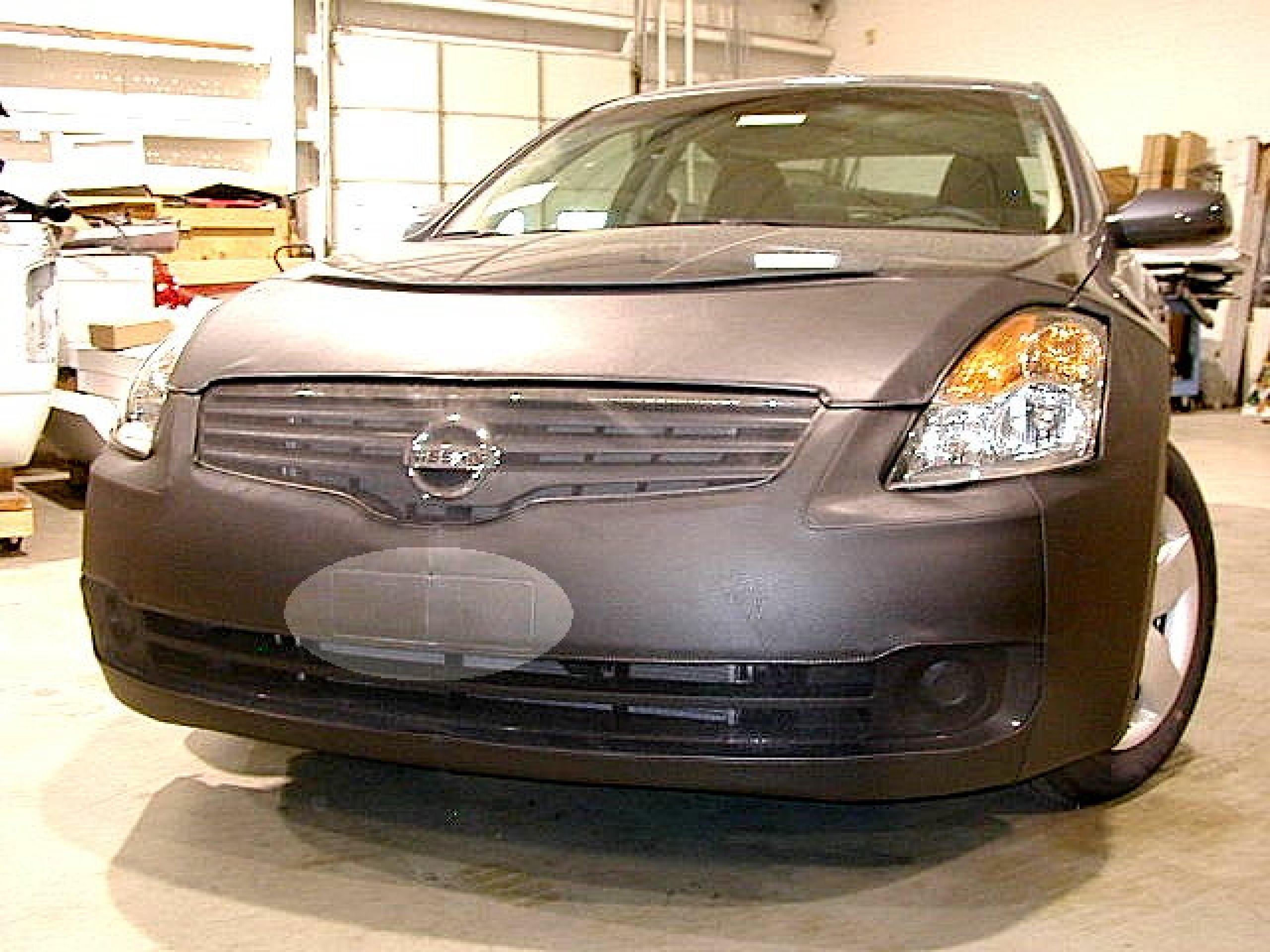 Lebra 2-Piece Front End Cover Black Car Mask Bra - Compatible with Nissan Altima 4-Door Sedan 2007-2009 (Fits Models With/Without Fog Lights) | Perfect Paint Protection for Road Trips & Daily Commuting