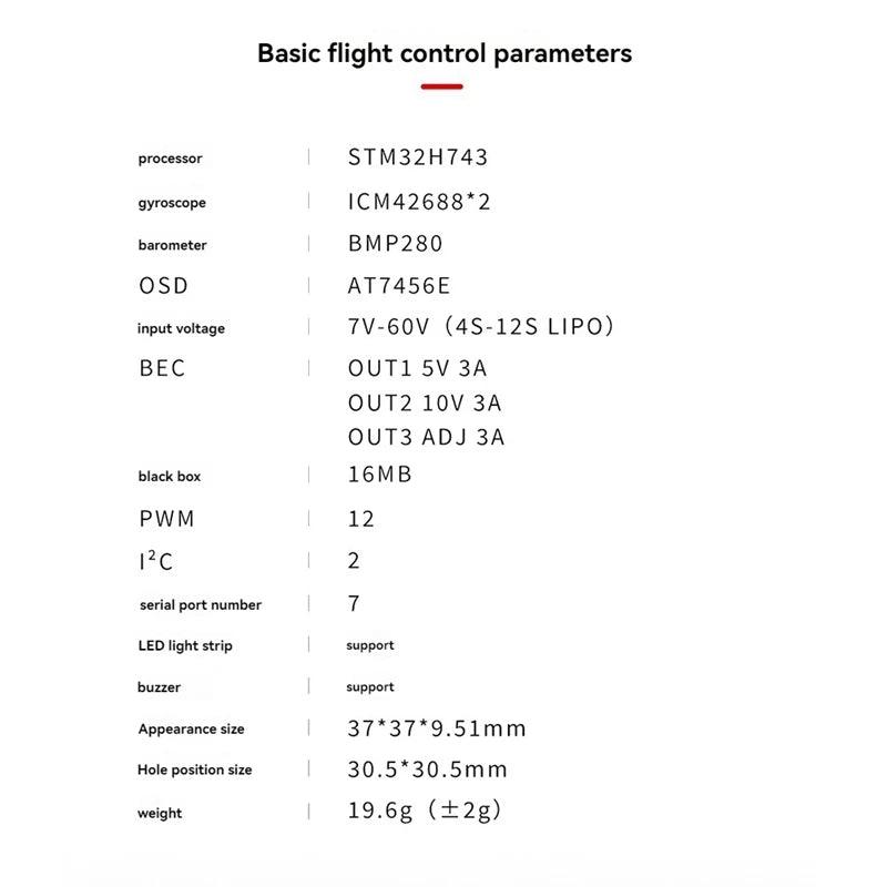 RUSHFPV H7 PRO Flight Controller - Dual Gyroscope, 3CH BEC, High Load Capacity for FPV RC Drones | Perfect for Racing, Freestyle & Aerial Photography