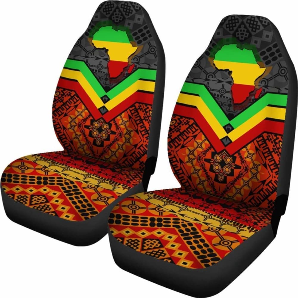 Premium Africa Map Car Seat Covers - Durable & Stylish African Print Design for Cars, SUVs & Trucks - Perfect for Road Trips, Safari Adventures & Cultural Enthusiasts