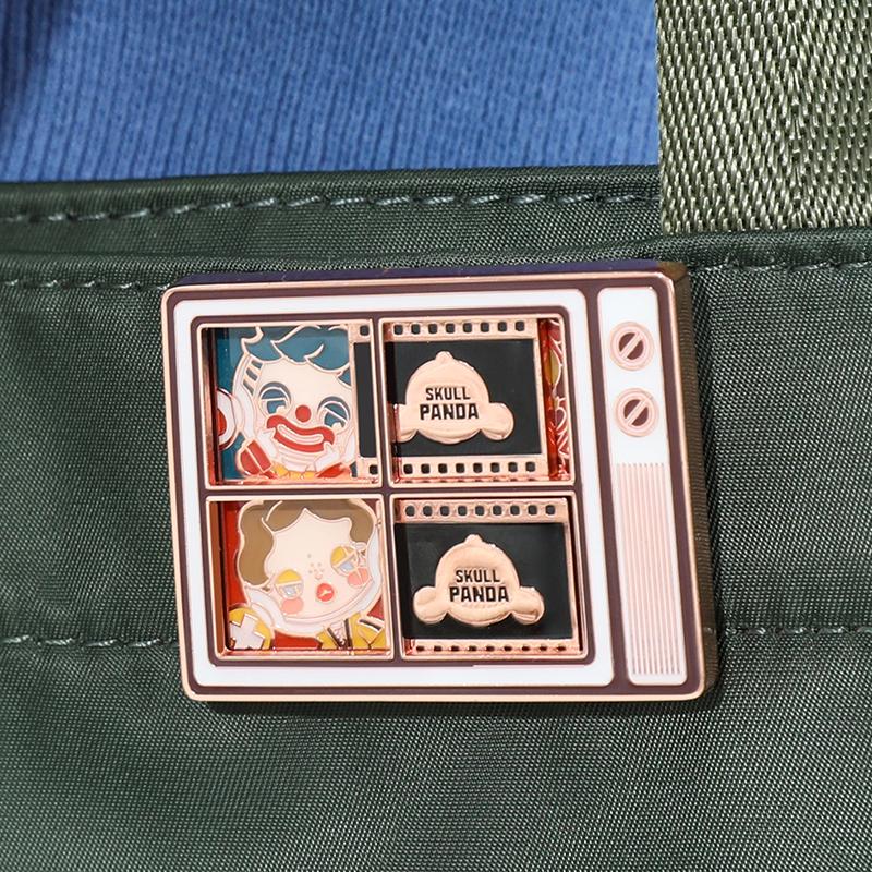 POP MART SKULLPANDA Action! Cut! Series Enamel Pin Badge - Collectible Anime Character Pins for Backpacks, Jackets & Denim - Perfect for Cosplay, Gifts & Fashion Accessories