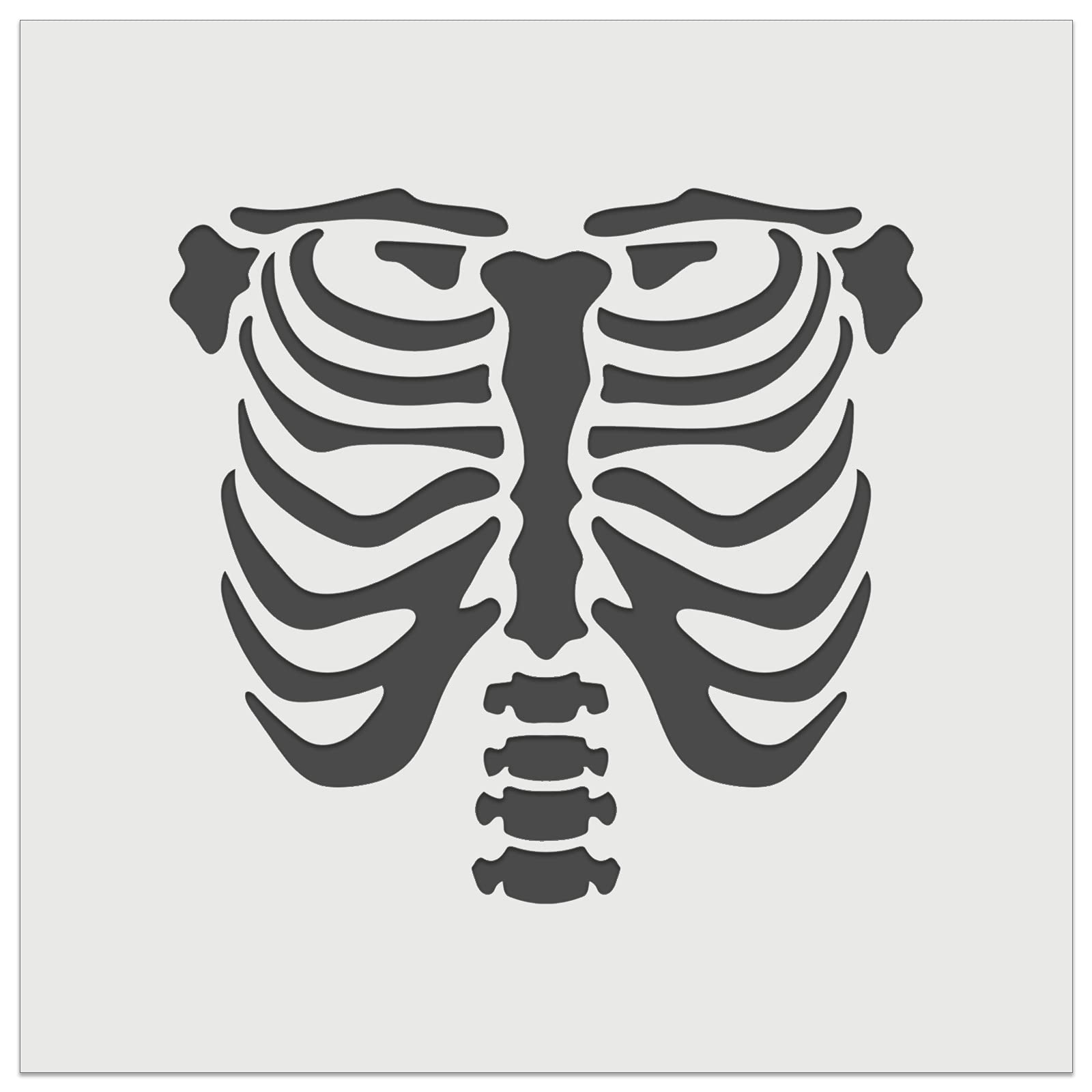 Human Ribcage Skeleton Stencil - 9 Inch Reusable Halloween Cookie Decorating Template for Spooky DIY Crafts, Wall Art & Party Decorations | Perfect for Halloween Baking, Home Decor and Themed Parties