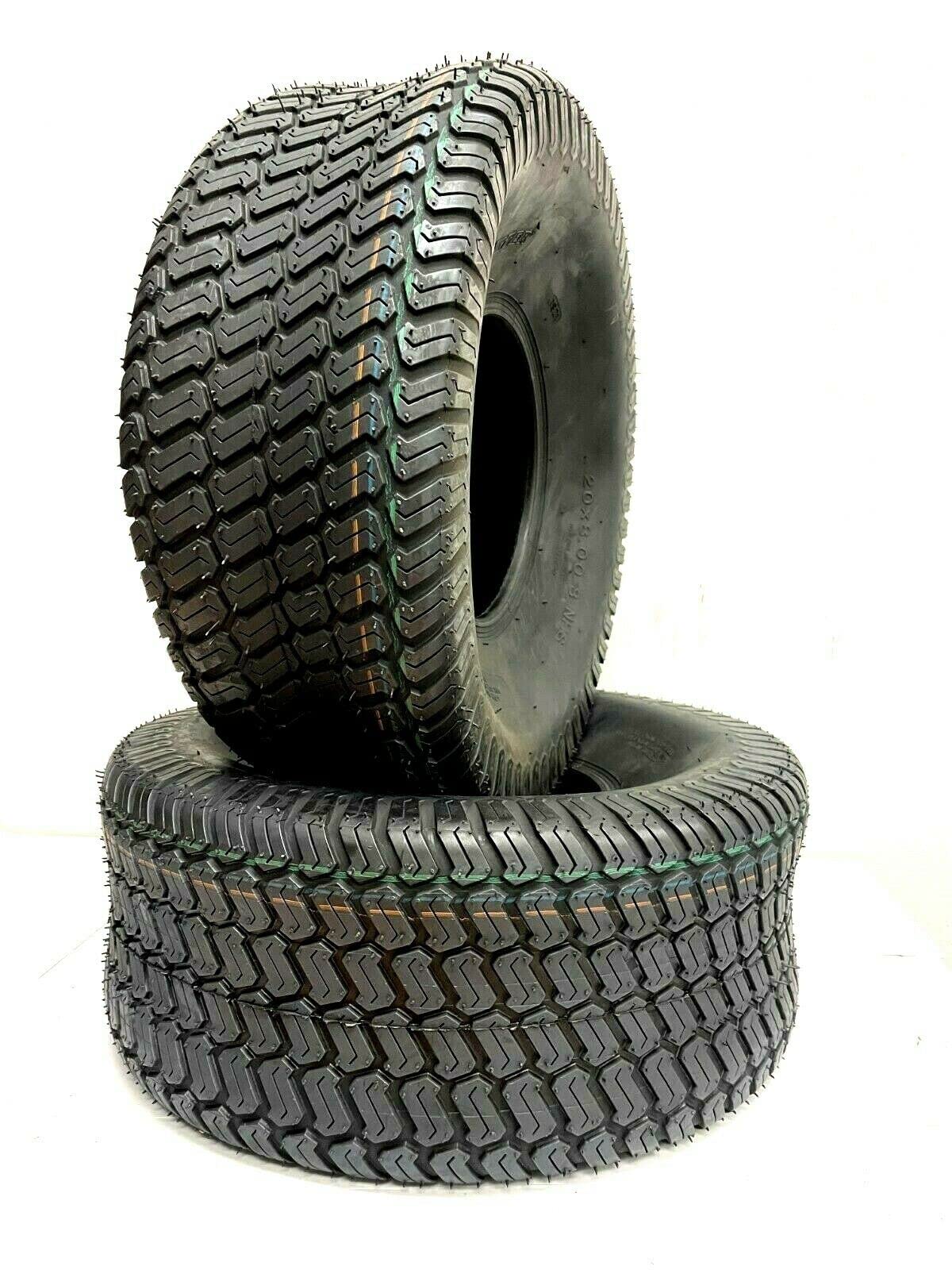 2 New 20x8.00-8 Tractor Turf Lawn Mower Tires - 4 Ply Tubeless Replacement Tires for Riding Mowers, Garden Tractors & Zero-Turn Mowers - Perfect for Lawn Care & Landscaping