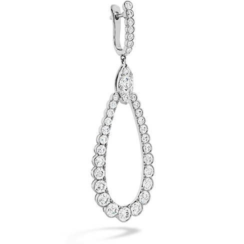 Hearts On Fire Aerial Regal Drop Diamond Earrings - 14K White Gold Dangle Earrings with Round Cut Diamonds for Women, Perfect for Weddings, Parties & Special Occasions