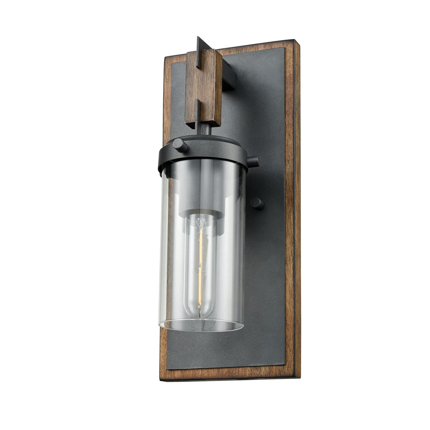DVP38601GR IWCL One Wall Sconce - Okanagan Graphite Ironwood on Metal Finish - Modern Rustic Wall Light for Bedroom, Living Room & Hallway Lighting