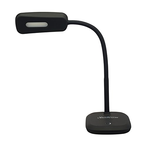 2-Pack Sunbeam Flexible Neck LED Desk Lamp - Adjustable Dimmable Eye-Caring Light for Office & Study, Energy Star Certified Black Desk Light (Save $85/Year) - Perfect for Home Office, Reading & Nightstand Use