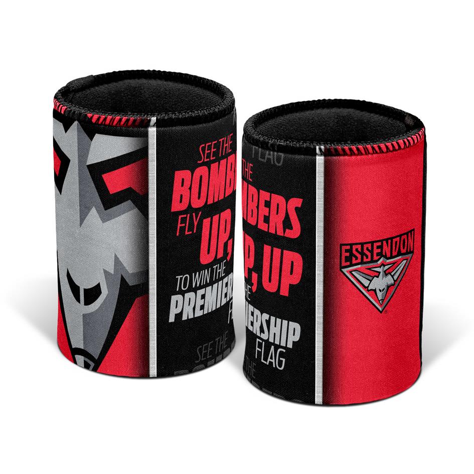 AFL Essendon Bombers Insulated Can Cooler & Stubby Holder - Keep Drinks Cold at Games, BBQs & Outdoor Events